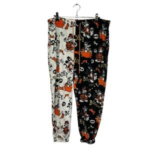 Spooky Cozy Disney Halloween Pajama Pants Mickey Minnie Boo Sleep L 12-14